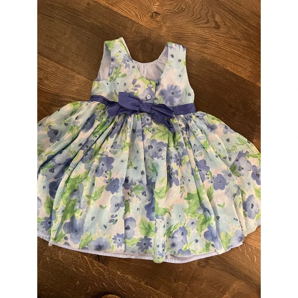 gymboree party dresses Gymboree Dressed Up Girl Blue Pink Bow Dressy Formal Holiday Party Dress 12